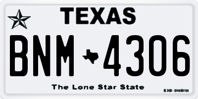 TX license plate BNM4306