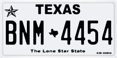 TX license plate BNM4454