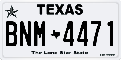 TX license plate BNM4471