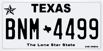 TX license plate BNM4499