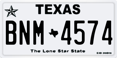 TX license plate BNM4574