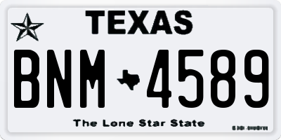 TX license plate BNM4589