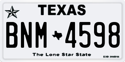 TX license plate BNM4598