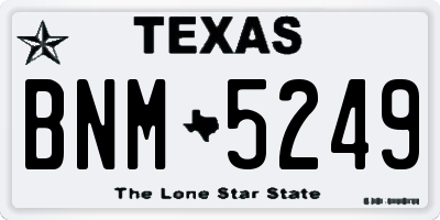 TX license plate BNM5249