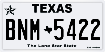TX license plate BNM5422