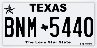 TX license plate BNM5440