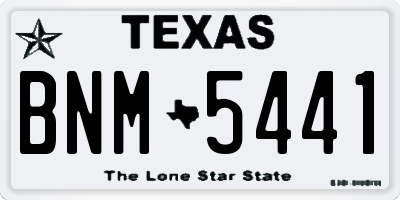 TX license plate BNM5441