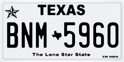 TX license plate BNM5960