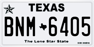 TX license plate BNM6405