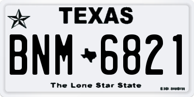 TX license plate BNM6821