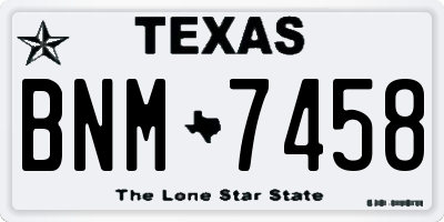 TX license plate BNM7458