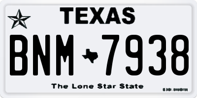 TX license plate BNM7938