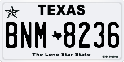 TX license plate BNM8236