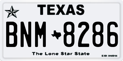 TX license plate BNM8286