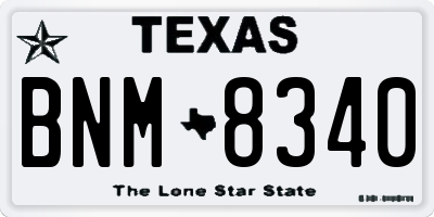 TX license plate BNM8340