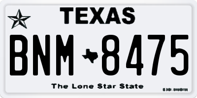 TX license plate BNM8475