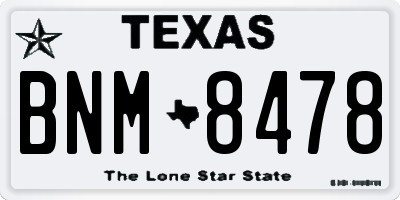 TX license plate BNM8478