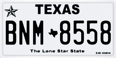 TX license plate BNM8558