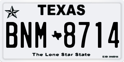 TX license plate BNM8714