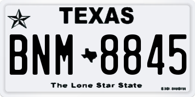 TX license plate BNM8845
