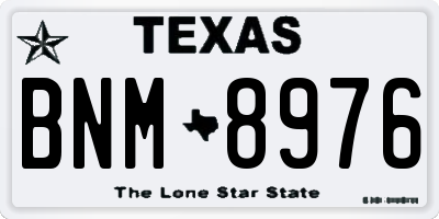 TX license plate BNM8976