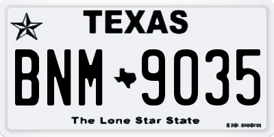 TX license plate BNM9035