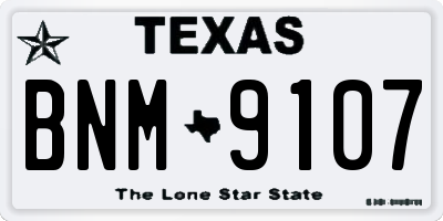 TX license plate BNM9107