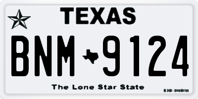 TX license plate BNM9124