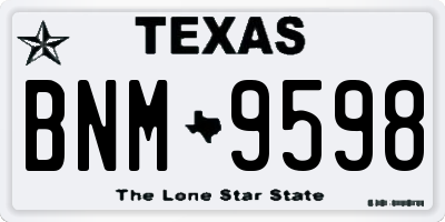 TX license plate BNM9598