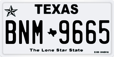 TX license plate BNM9665