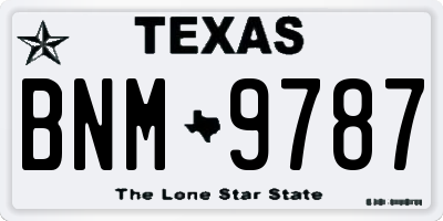 TX license plate BNM9787