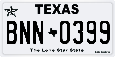 TX license plate BNN0399