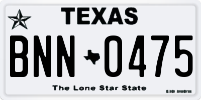 TX license plate BNN0475