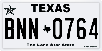 TX license plate BNN0764