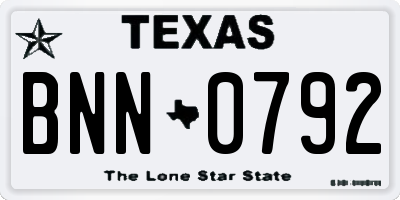 TX license plate BNN0792