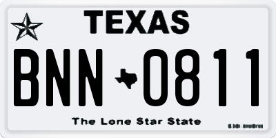 TX license plate BNN0811
