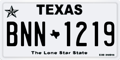 TX license plate BNN1219