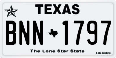 TX license plate BNN1797