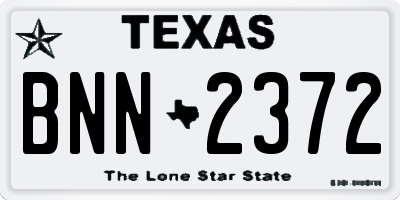 TX license plate BNN2372