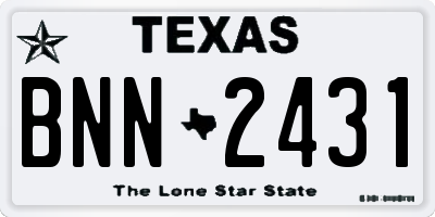 TX license plate BNN2431
