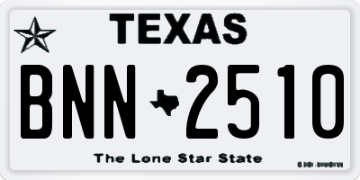 TX license plate BNN2510