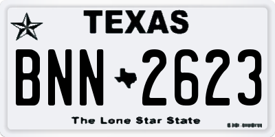 TX license plate BNN2623
