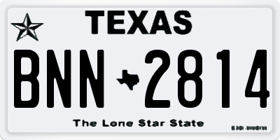 TX license plate BNN2814