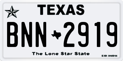 TX license plate BNN2919