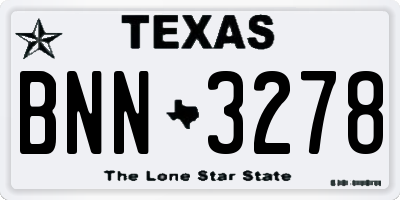 TX license plate BNN3278