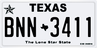 TX license plate BNN3411