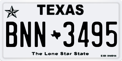 TX license plate BNN3495