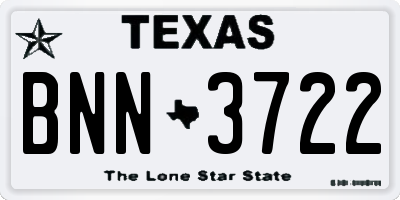 TX license plate BNN3722