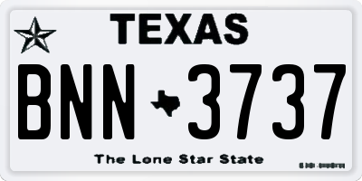 TX license plate BNN3737