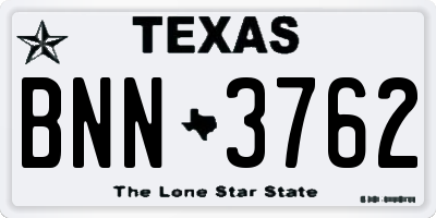 TX license plate BNN3762